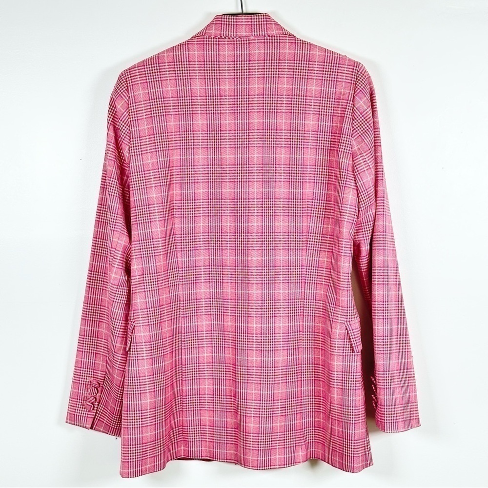 Just Female Maxime Single Breasted Pink Check Plaid Blazer Size S NWT $239 - Picture 7 of 13